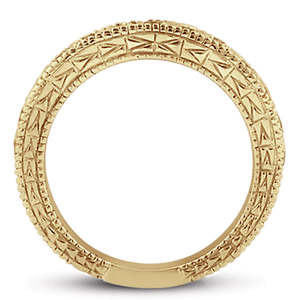 14K Yellow Gold Antique Style Wedding <b>Ring</b> <b>Band</b> 1.00ct Pave Set Diamond Unique Vintage Design - Product Image 2