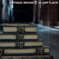 Carnet Necronomicon en Cuir Fait Main, Grimoire Imprimé Evil Dead, Décoration Monstre, Accessoire de Film d'Horreur, Journal Vierge avec Serrure C-Lock, Cadeau