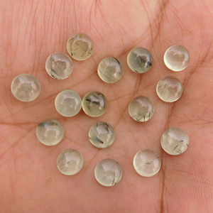 Prehnite naturelle 9x9mm Cabochon rond toutes les tailles disponibles dos plat fabrication de bijoux pierre pierres précieuses en vrac - Product Image 4