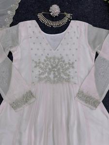 ชุดกูร์ตาชุดกระโปรงยาวปักลายดอกไม้สำหรับผู้หญิงชุดกระโปรงผ้าคอตตอนสำหรับปาร์ตี้สไตล์โบฮีเมียนฤดูร้อน - Product Image 5