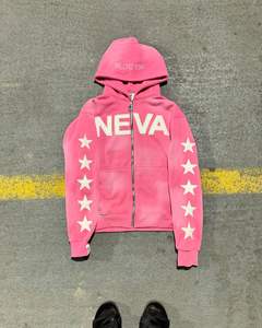 Pulls à capuche personnalisés de haute qualité pour hommes Sweats à capuche en coton polaire thermique French Terry Distressed Embroidery Sweats à capuche en coton personnalisable - Product Image 1