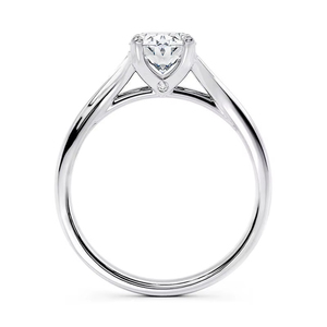 Bague solitaire de 2 ct en diamant de laboratoire original de taille ovale-Bague en or blanc 18 carats intemporelle en diamant de laboratoire en Inde - Product Image 1