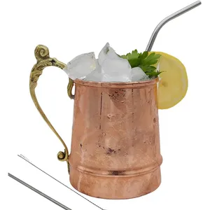 Nouveau look tasse Mule martelée nouvelle tasse en cuivre pur pour boire tasse en cuivre pour Barware verre à bière au prix de gros - Product Image 2