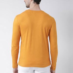 High Quality Full Sleeve T-Shirt 100% Cotton Plain Clothes Fashion <b>Men's</b> Anti-wrinkle Solid Color Long - Product Image 3