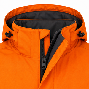 Veste de sécurité réfléchissante haute visibilité orange graphite résistante à l'eau avec capuche pour adulte, vêtements de travail, vente en gros personnalisée, OEM ODM, usine - Product Image 5