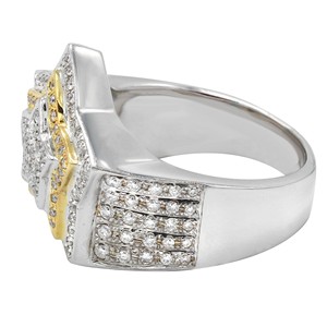 เครื่องประดับเครื่องแต่งกายหรูหราของผู้ชายแหวนฮิปฮอปอินเทรนด์พร้อมตัวอักษรโค้งมนประดับเพชรเต็มตัว10K/14K/18K สีทองธรรมชาติ VVS ICE - Product Image 4