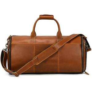 Bolso de viaje de lujo de cuero vegano de gran capacidad personalizado del fabricante Estilo Vintage con cierre de cremallera patrón geométrico - Product Image 4