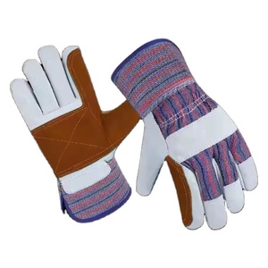 Gants industriels robustes en cuir de vachette pleine fleur, double paume renforcée, manchette de sécurité, 11 oz, certifiés CE, pour riggers canadiens - Product Image 3