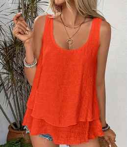 Blusa sólida con cuello redondo, elegante blusa fruncida de manga corta para primavera y verano, ropa de mujer - Product Image 1