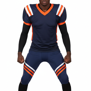Maillots de football américain pour hommes, taille plus, respirants, personnalisés OEM/ODM, ensemble d'uniformes de haute qualité, 100% polyester, court, personnalisé - Product Image 1