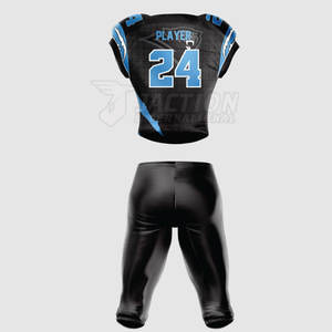 Uniforme de football américain à manches courtes personnalisable avec logo couleur, 100 % polyester respirant, ensembles de style tendance, vente en gros OEM - Product Image 3