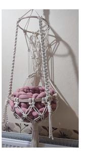 Fait à la main en macramé chat hamac lit suspendu balançoire 100 pour cent coton cordon en gros inde - Product Image 3