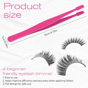 <b>Lash</b> Tweezers for Eyelash Clusters, Stainless Steel Applicator Flat-Tip Professional Applicator for <b>Individual</b> <b>Lashes</b> - Product Image 4