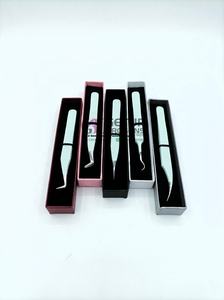 Pince à épiler courbée et droite de haute qualité pour extensions de cils, volume russe 90 degrés, revêtement en poudre Seaglass, instruments de beauté - Product Image 5