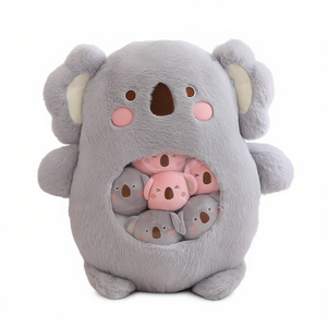 Cuscino Peluche Koala da 20 Pollici, Morbidissimo, con 6 Cuccioli, in Tessuto Poliestere Super Morbido e Cotone PP, Antistress, Regalo Anniversario, ODM - Product Image 2