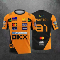 Kaos Lando Norris NO.4 2025 Gaya Balap Lengan Pendek, Pakaian Olahraga Bernapas untuk Olahraga Ekstrem dan Sepak Bola
