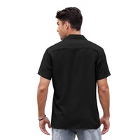 Chemise de bowling vintage pour hommes à manches courtes, chemise de plage cubaine classique d'été boutonnée
