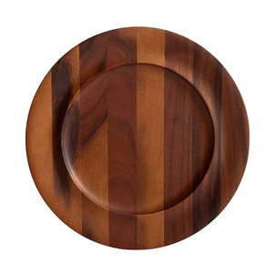 Assiette de présentation en bois décorative de haute qualité, sous-assiette ronde classique et élégante pour mariage - Product Image 5