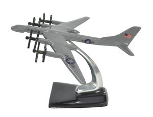 Modèle d'avion Tupolev Tu-95 en aluminium moulé sous pression, artisanat, modèle d'avion décoratif, hélice, objet, revêtement gris avec base - Product Image 2