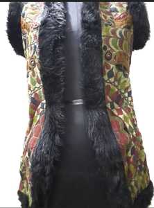 Chaquetas de piel verde sin mangas para mujer, chaqueta Bohemia con cuentas totalmente a mano, 2022 - Product Image 2