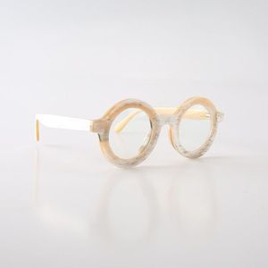 กรอบแว่นตาทรงแคทอายไร้ขอบ ทำจากเขาแท้ธรรมชาติ งานแฮนด์เมด ดีไซน์เฉพาะตัว หนา ลายฟองอากาศ วินเทจ น้ำหนักเบา ป้องกันรังสียูวี 400 โพลาไรซ์ - Product Image 3