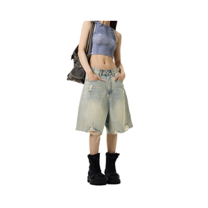 Plaine simple dames jeans shorts fabricant de pantalons vêtements décontractés d'été shorts en jean pour femmes en gros vente chaude élégant - Product Image 1