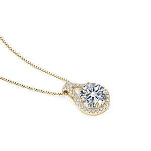 Collier pendentif halo en forme de larme en moissanite Temperament 1.00 CT VVS, boîte tendance, véritable argent 925, bijoux de mariage et de fiançailles pour femmes - Product Image 3