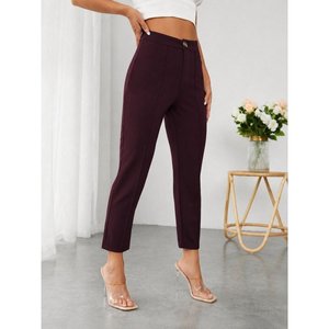 Pantalones de Buceo de Cintura Alta para Mujer con Detalle de Bolsillo, 36492 - Color Ciruela - Product Image 2