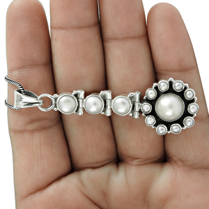 Nueva llegada, venta al por mayor, joyería personalizada, Plata de Ley 925, Perla Natural, diseño único, colgante, precio directo de fábrica, proveedor - Product Image 4