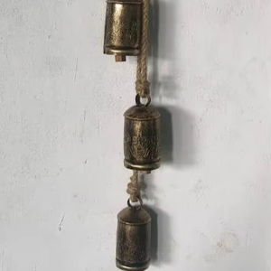 Hanging Brass Prayer Bell With strings Modern Silver Metal Bell for Indoor Outdoor Home Decor Elegant <b>Christmas</b> Hanging Ornament - Product Image 1