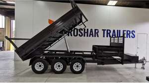 Nouvelle remorque à plateau basculant personnalisée 12X7, capacité de 4,5 tonnes, double essieu, finition galvanisée à chaud, éclairage LED - Product Image 6