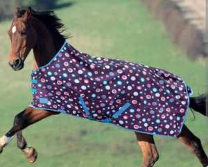 Couverture de tapis de cheval coloré à pois imperméables en coton polyester pour la protection contre la pluie d'hiver et d'été fournisseurs en gros respirants - Product Image 1
