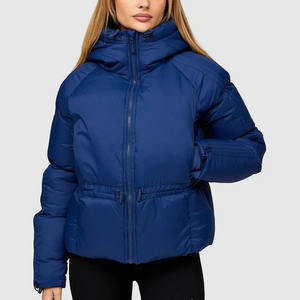 Estate Blue OEM Veste d'hiver pour femme très demandée Full Zip Bubble Knit Design Respirant Track Bungee Crop Jacket - Product Image 1