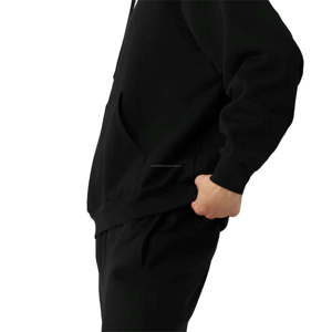 Sudadera Unisex Negra Gruesa de Invierno, Talla 6XL, Tejido Francés de Alta Calidad, Logotipo Personalizado Bordado, Sudadera con Capucha para Hombre - Product Image 3