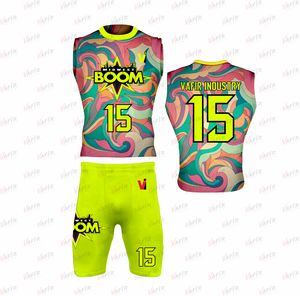 Tenues de football 7 contre 7 respirantes, maillot de compression sublimé, shorts personnalisables, antibactérien, séchage rapide, logo personnalisé - Product Image 2