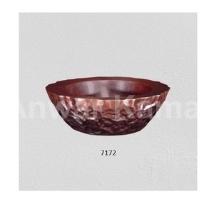 Lavabo de baño de cobre de doble pared envejecido hecho a mano redondo de cobre puro para el hogar de lujo lavabo de baño de cobre de calidad superior - Product Image 1