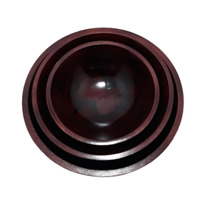 ชุดชามกลม3ชิ้นสำหรับตกแต่งทำจากไม้สีน้ำตาล - Product Image 1