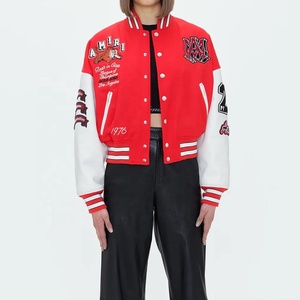 2024 nouveau Design personnalisé Chenille broderie patchs goutte épaule université vestes unisexe haute rue hiver Vintage Baseball - Product Image 2