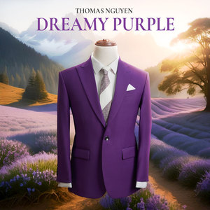 Collection de couleurs naturelles violettes de rêve |   Costume sur mesure de luxe deux pièces (veste et pantalon) |   Du Vietnam - Product Image 1