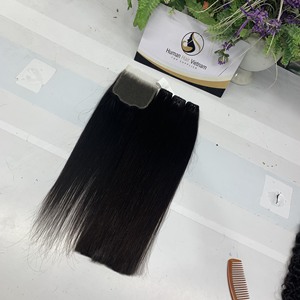 Cheveux humains purs fermeture pré plumée fermeture dentelle douce soyeuse droite suisse HD transparente frontale et fermeture - Product Image 6
