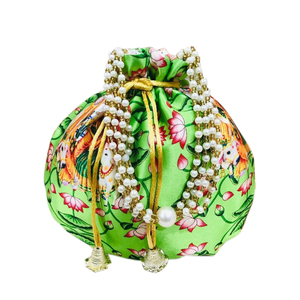 Handmade Indian <b>Embroidered</b> Fabric Potli <b>Clutch</b> Elegant Style for Weddings and Celebration Moments Return Gifts! - Product Image 1