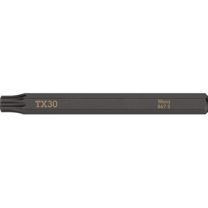 Punta de destornillador WERA TORX 30 867 S, 70 mm de longitud, accionamiento de 1/4 pulgadas, paquete de 5 - Product Image 1