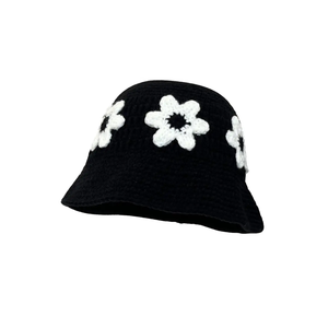 Chapeau de paille naturel unisexe fait à la main avec décoration de fleurs au crochet à large bord, impression par transfert de chaleur, idéal pour la plage et les voyages - Product Image 1