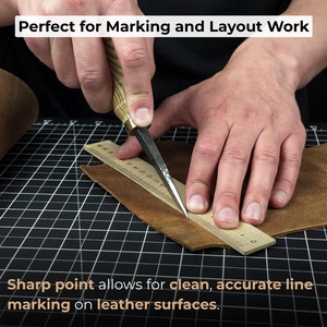 <b>Leather</b> Awl Sharp Needle Hand Forged From Hardened Carbon Steel, Ash Handle Stitching Awl, Leatherworking Awl, <b>Leather</b> <b>Work</b> <b>Tool</b> - Product Image 2