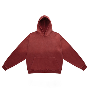 Pull à capuche en polaire délavé à manches longues de qualité supérieure pour hommes respirant coupe-vent en polyester/coton mélangé - Product Image 6