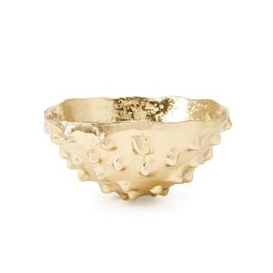 Cuenco decorativo de Metal dorado hecho a mano Diseño moderno único Perfecto para aperitivos Fruta o estilo casero Hecho a mano de La India - Product Image 2