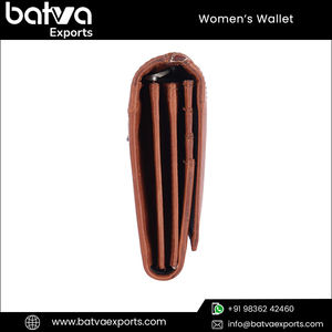 Qualité supérieure Femmes Vintage Logo Motif En Cuir Véritable Long RFID Blocage Bouton Portefeuilles À La Mode Polyester - Product Image 4