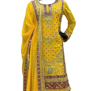 Directo de fábrica Flexible Real Georgette Salwar Kameez Palazzo Suit Set de fabricante indio - Product Image 1
