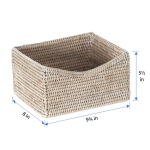 Cesta rectangular de ratán con bordes biselados, cesta de almacenamiento hecha a mano, venta al por mayor, ecológica, hecha en Vietnam - Product Image 5