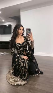 Conjunto de 3 piezas de diseñador indio pantalón Kurti acampanado tradicional Dupatta Long Salwar Kameez mujeres fiesta festiva Ropa Étnica paquistaní - Product Image 3